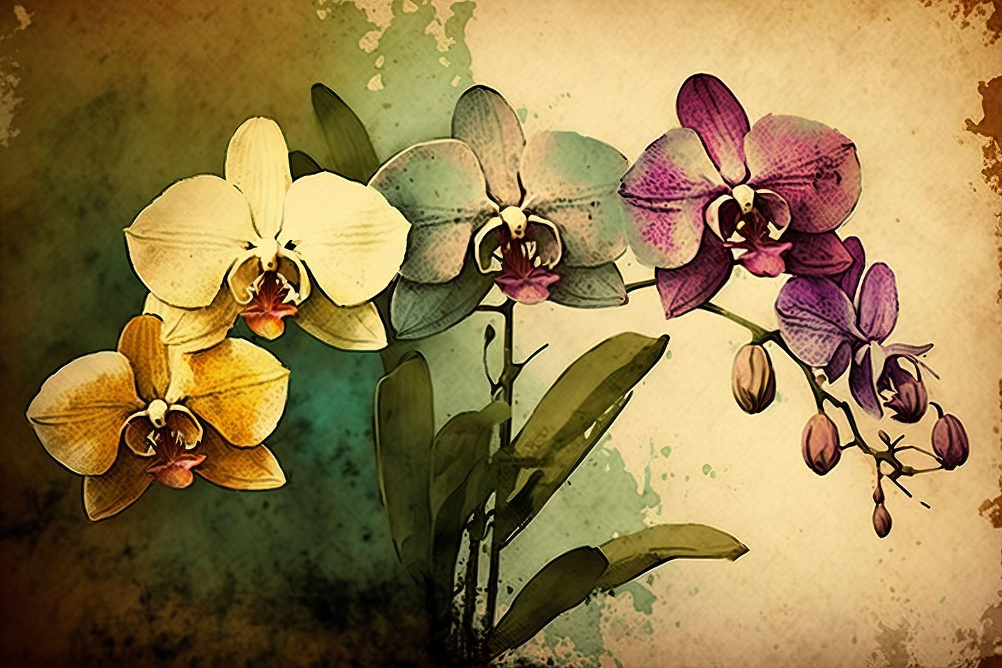 Colorful Orchids  - Canvas, Metal, Acrylic, Framed, or Giclee Print