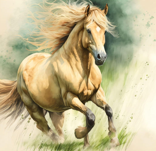 Galloping White Horse - Canvas, Metal, Acrylic, Framed, or Giclee Print