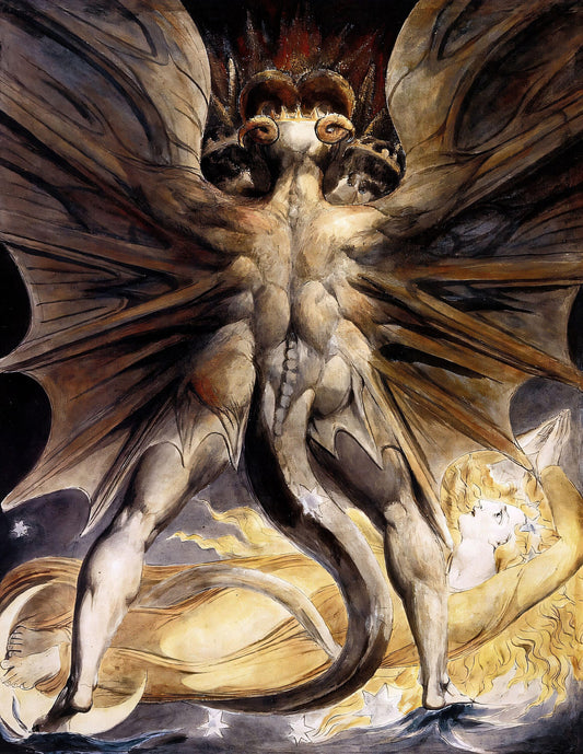 The Great Red Dragon - William Blake - Canvas, Metal, Acrylic, Framed, or Giclee Print