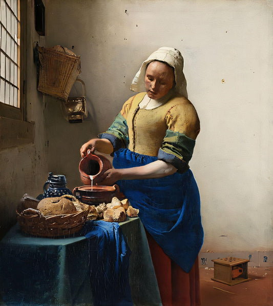 The Milkmaid - Johannes Vermeer - Canvas, Metal, Acrylic, Framed, or Giclee Print