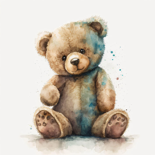 Teddy Bear Wall Art for Children's Room - Canvas, Metal, Acrylic, Framed, or Giclee Print