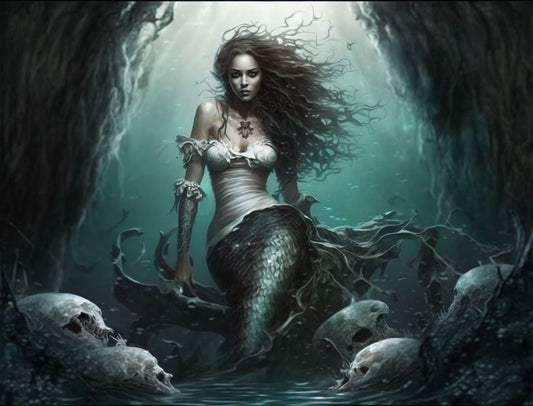 Siren Waiting Below the Ocean - Canvas, Metal, Acrylic, Framed, or Giclee Print