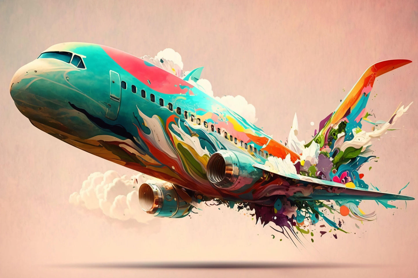 Colorful Airplane - Canvas, Metal, Acrylic, Framed, or Giclee Print