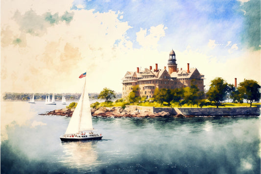 New England - Sailboat - Canvas, Metal, Acrylic, Framed, or Giclee Print