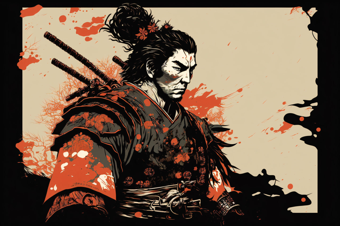 Japanese Samurai - Canvas, Metal, Acrylic, Framed, or Giclee Print
