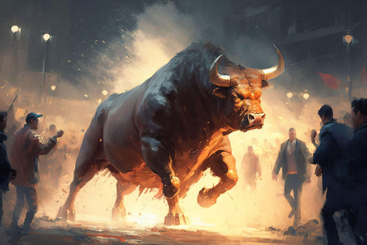 Running of the Bulls - Canvas, Metal, Acrylic, Framed, or Giclee Print