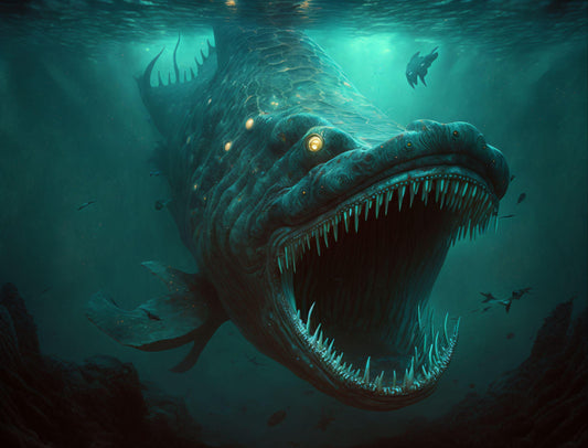 Leviathan Sea Monster - Canvas, Metal, Acrylic, Framed, or Giclee Print