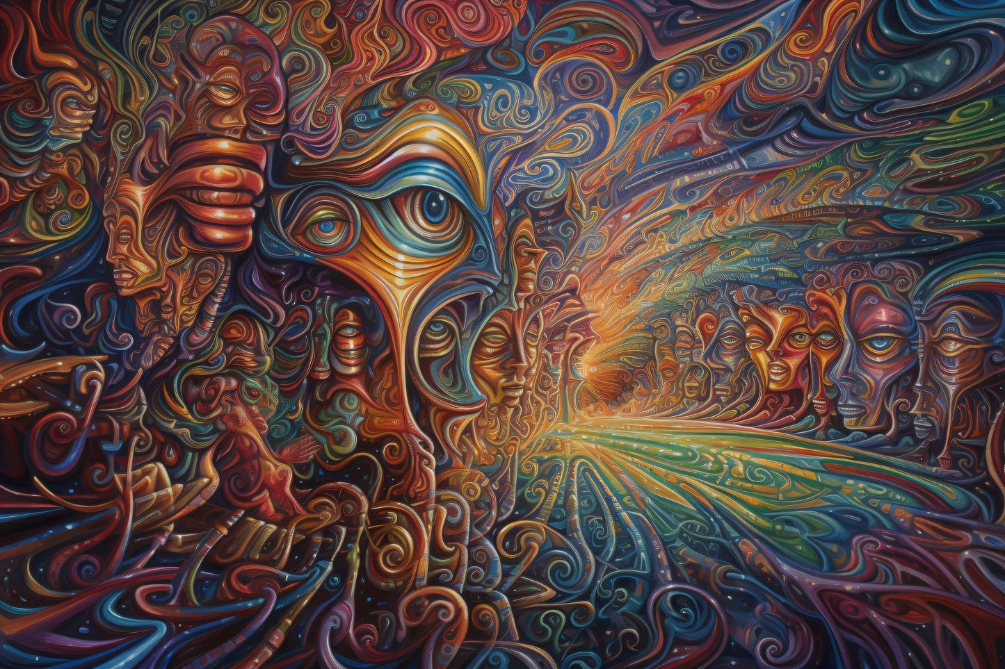 Psychedelic Machine Elves - Canvas, Metal, Acrylic, Framed, or Giclee Print