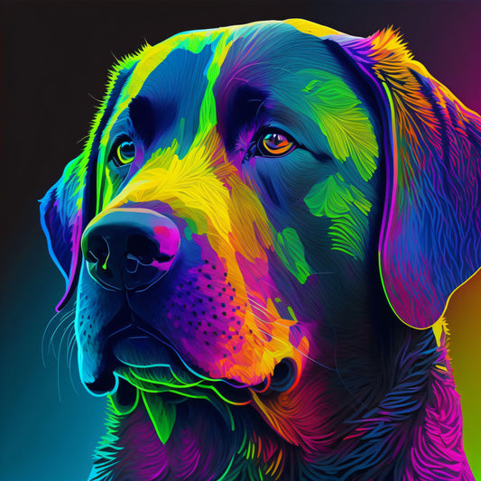 Labrador Retriever - Colorful - Canvas, Metal, Acrylic, Framed, or Giclee Print