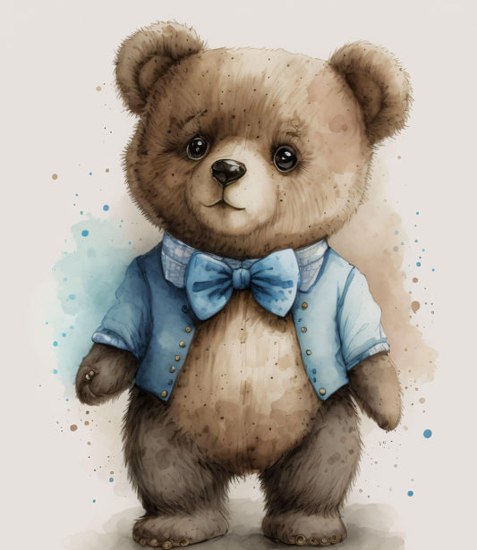 Teddy Bear Wall Art for Children's Room - Canvas, Metal, Acrylic, Framed, or Giclee Print