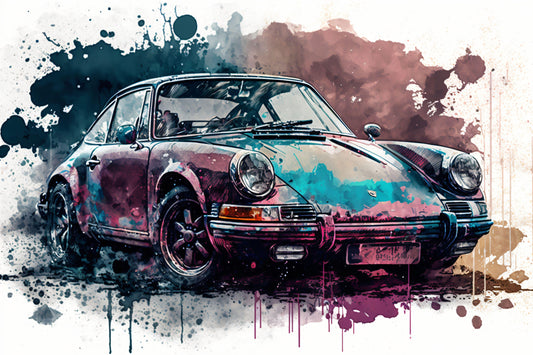 Porsche 911 Abstract - Canvas, Metal, Acrylic, Framed, or Giclee Print