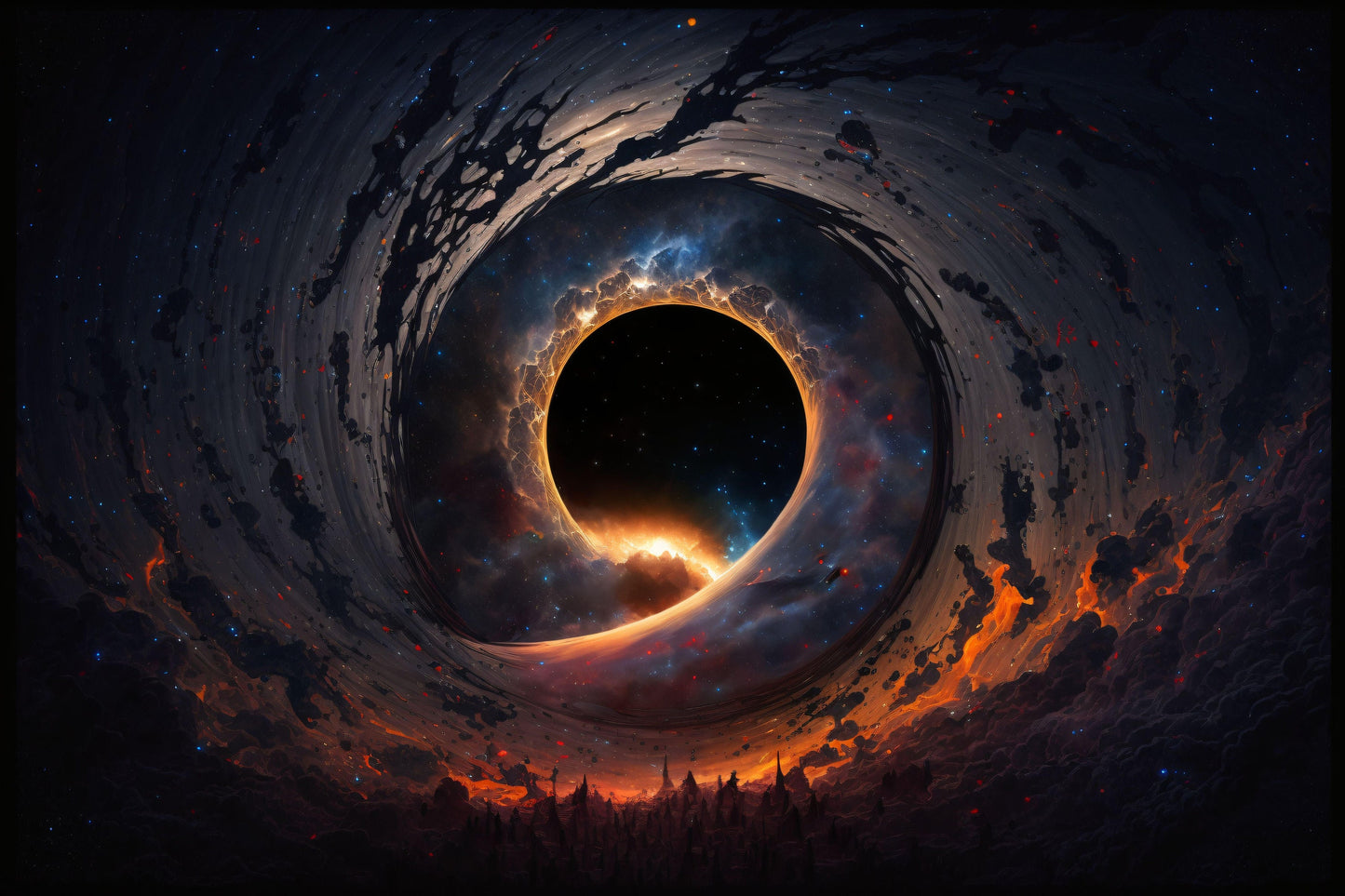 Colorful Black Hole in Space - Canvas, Metal, Acrylic, Framed, or Giclee Print