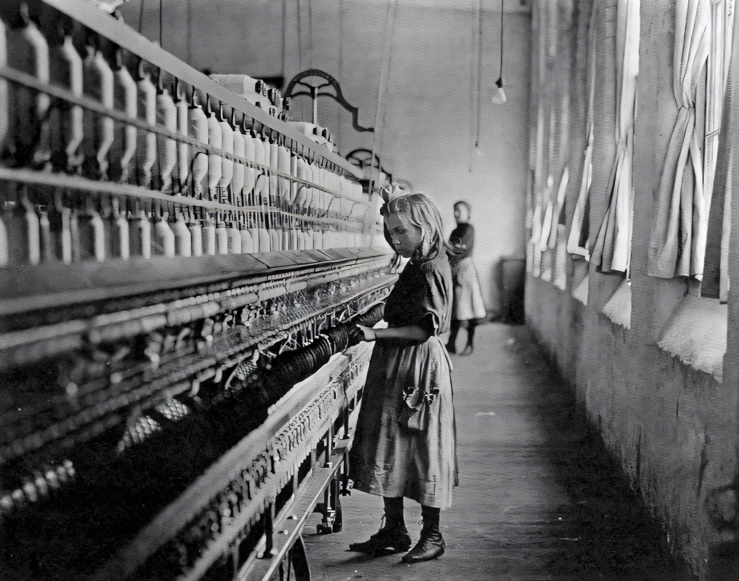Cotton Mill Girl - Lewis Hine  - Canvas, Metal, Acrylic, Framed, or Giclee Print