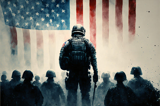 Riot Police - America - Canvas, Metal, Acrylic, Framed, or Giclee Print