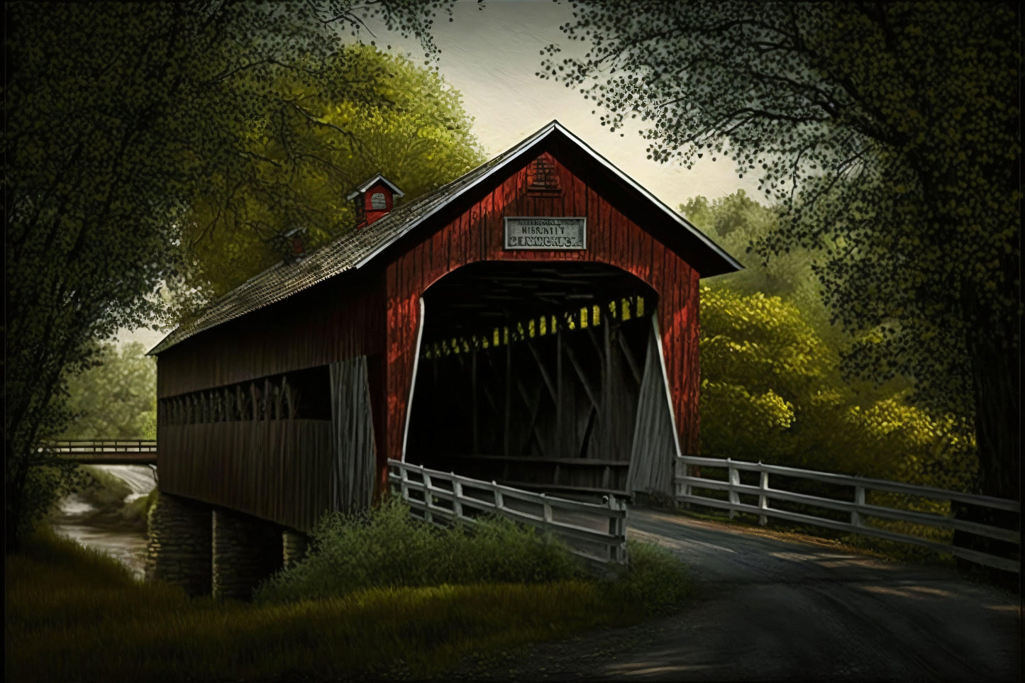 Old Covered Bridge - Canvas, Metal, Acrylic, Framed, or Giclee Print
