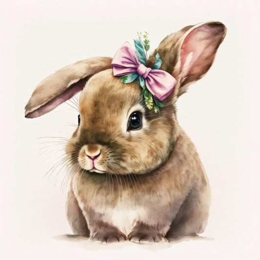 Cute Bunny Rabbit Wall Art for Children's Room