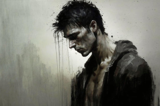 Depressed Man - Canvas, Metal, Acrylic, Framed, or Giclee Print